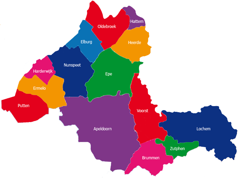 provincie kaartje Zorgcollectief Noord Oost Veluwe